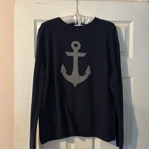 Vineyard Vines Blue Blend Crew neck sweater with gray anchor